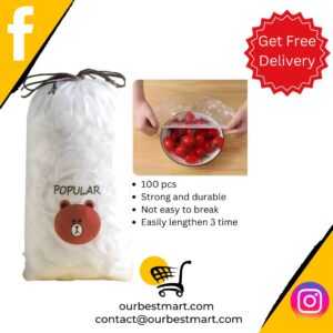 100 Pcs Disposable Food Cover Plastic Shopper Bags