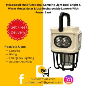 Hellocloud-Multifunctional-Camping-Light-Dual-Bright-Warm-Modes-Solar-Usb-Rechargeable-Lantern-With-Power-Bank